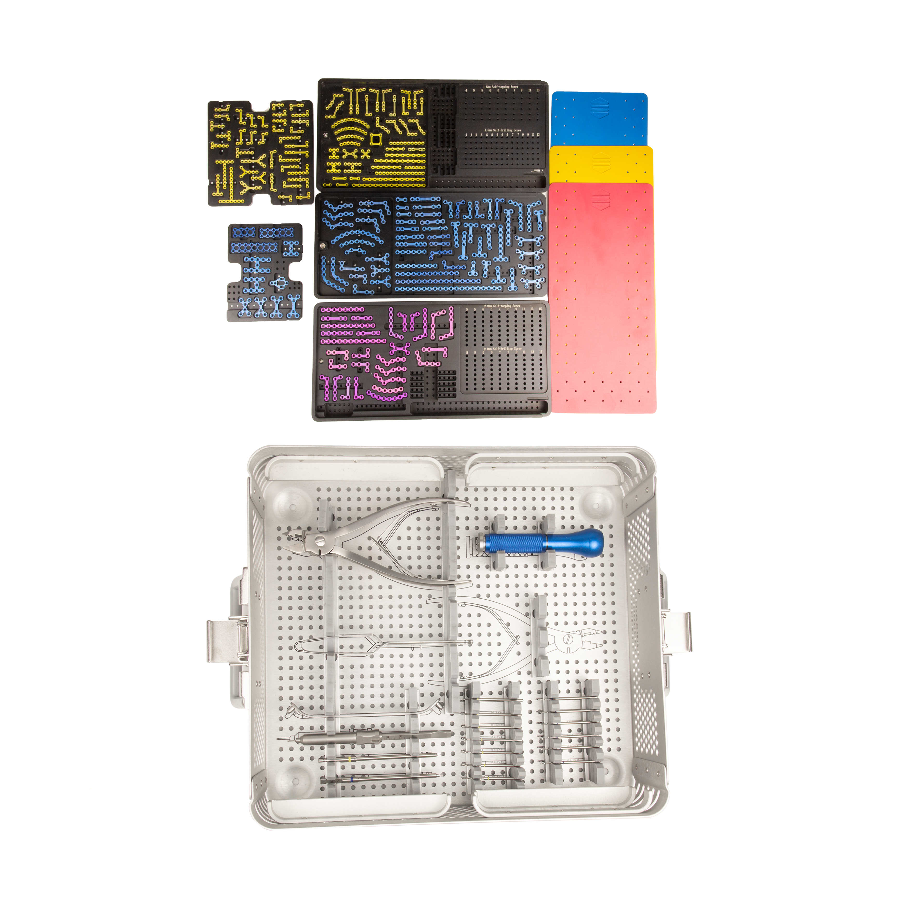 Juego de instrumentos para placas maxilofaciales 1.5/2.0