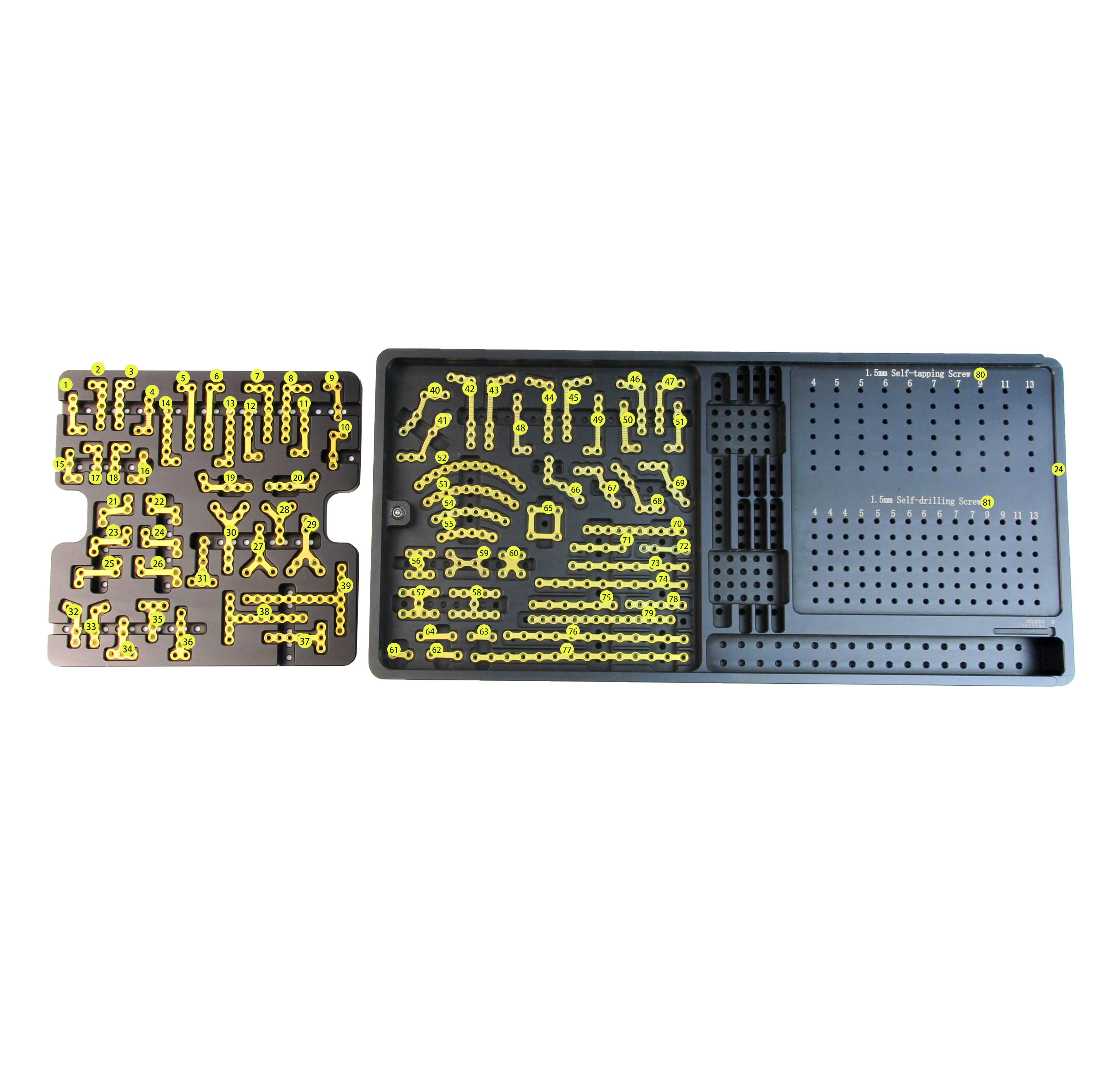 Juego de instrumentos para placas maxilofaciales 1.5/2.0