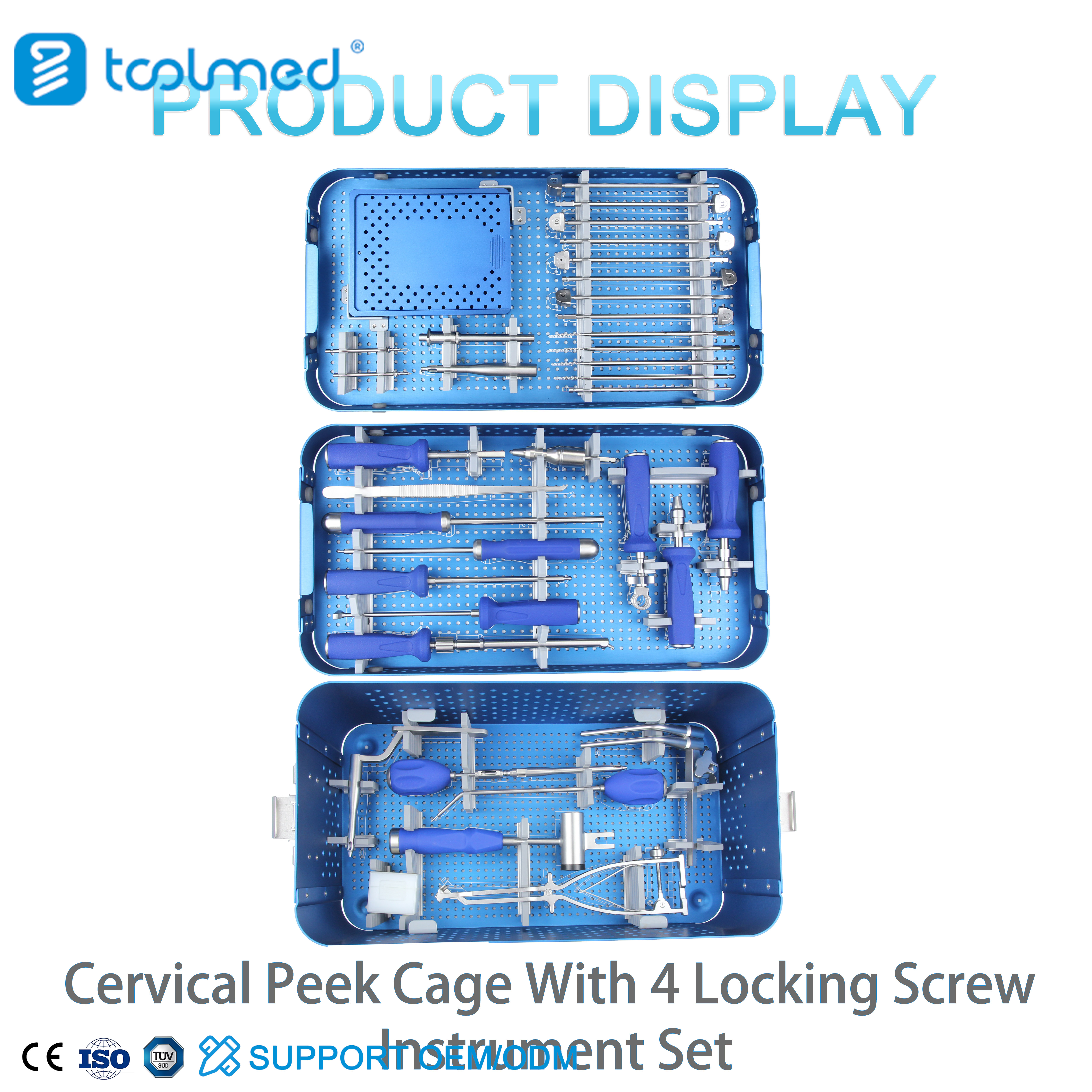 Cervical Peek Cage With 2 Locking Screw Instrument Set