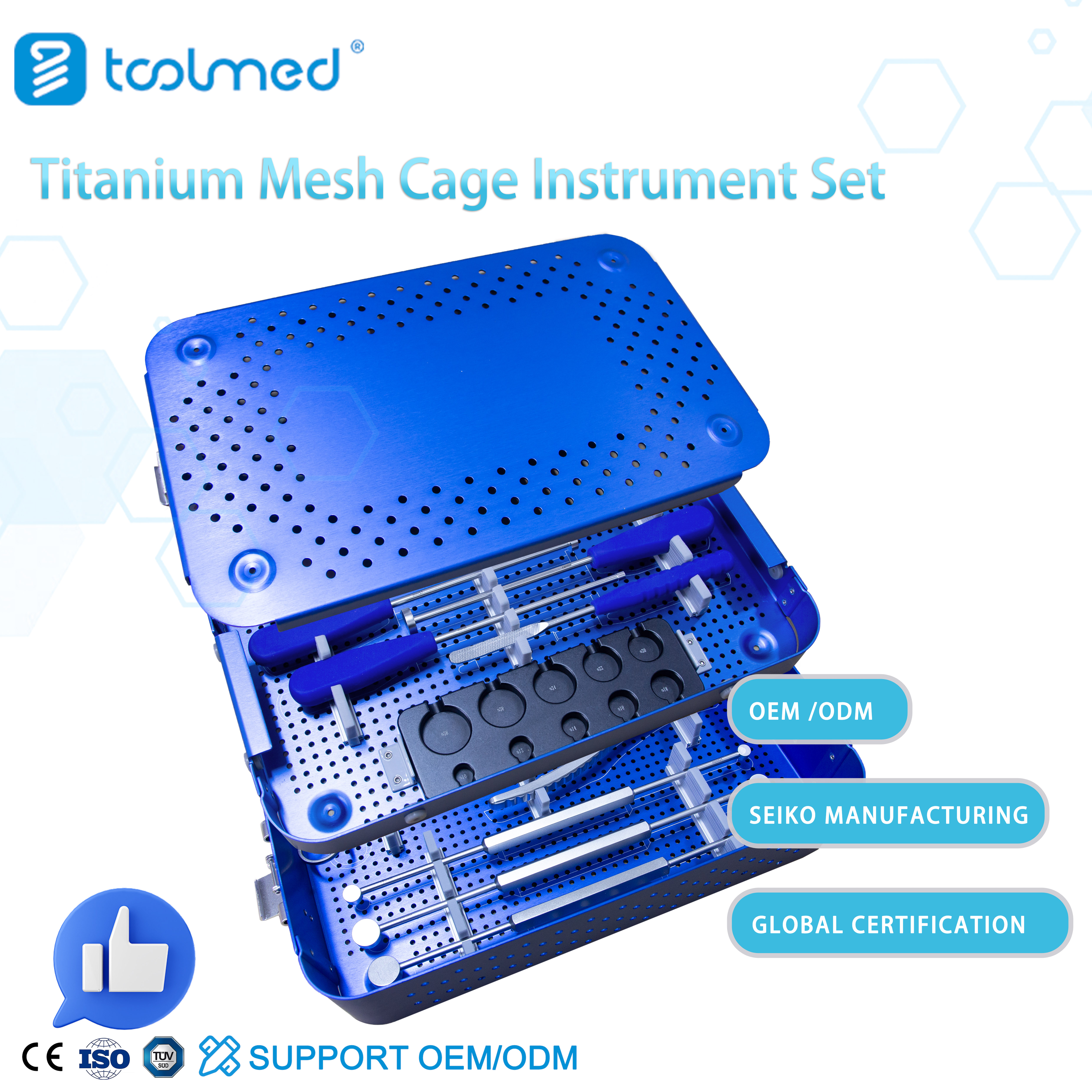 Titanium Mesh Cage Instrument Set